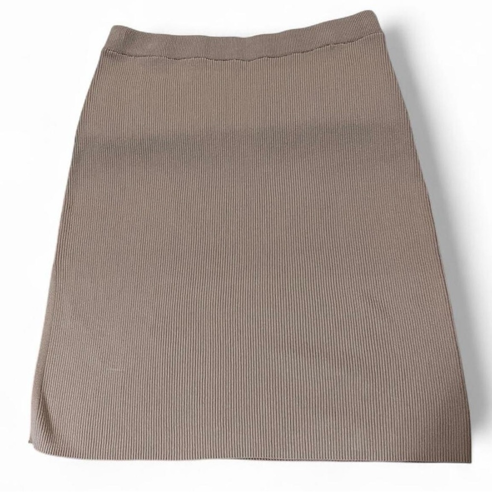 2/$30 Ava & Viv Classic Brown Pencil Skirt Sz XXL Ribbed Textured Knitted - Picture 3 of 8